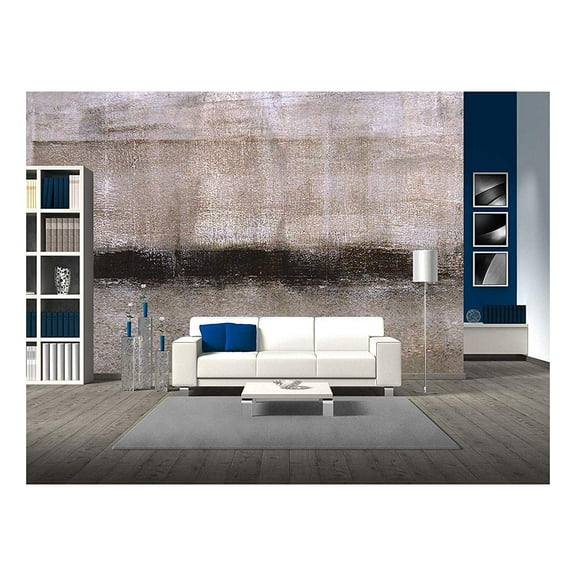 wall26 - Brown and Beige Abstract Art Painting - Removable Wall Mural | Self-Adhesive Large Wallpaper - 66x96 inches