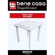 Bene Casa 4-Player Game Table with Built-In Racks and Drink Holders, White