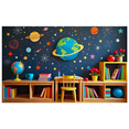 thumbnail image 2 of Colorful Space Themed Backdrop Banner with Planets Stars and Rockets for Kids Room Decor Party Supplies Photography Props and Classroom Decoration, 2 of 7