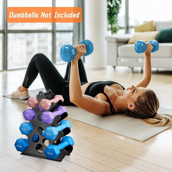 LmnLft Iron Coral Dumbbell Rack - Compact Home Gym Weight Storage Organizer for Exercise Equipment, Space-Saving Strength Training Stand