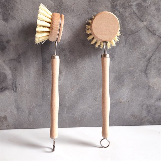 Mango largo de bambú de madera maciza cabeza reemplazable cepillo de olla de sisal limpieza de cocina cepillo para lavar platos se puede personalizar LOGO cepillo de olla de mango largo de haya Sailing Electrónica
