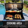 thumbnail image 2 of Permasteel 3-Burner Gas Grill, Compact Propane Grill, Outdoor BBQ, Foldable Side Tables, Mocha Brown, 2 of 5