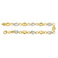 thumbnail image 3 of Precious Stars 14K Two-Tone Gold Stamped Heart 7.25 inch Bracelet, 3 of 5