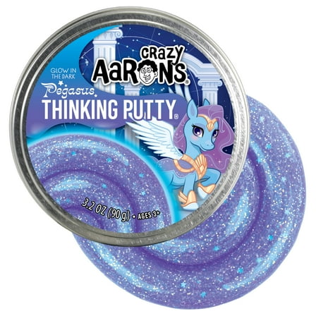Crazy Aaron’s Glow in the Dark Pegasus Thinking Putty, Purple, Ages 3 and Up