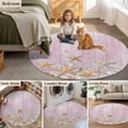 thumbnail image 5 of Pink Starfish Coastal Round Area Rug 6Ft Washable Circle Rugs for Bathroom Office, Summer Beach Shell Wooden Non-Slip Carpet Floor Mats Indoor Outdoor Carpet Runner Aesthetic Home Decor, 5 of 8