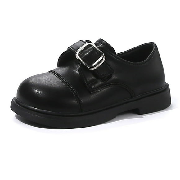 Dakaela Toddler Boys Girls Dress Shoes Little Kids School Uniform Formal Casual Oxfords Round Toe Slip on Wedding Party Loafers Flats Black 7