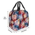 thumbnail image 2 of Rateoe Hawaiian Style Pattern Insulated Lunch Bag with Thick Aluminum Foil Lunch Tote Bag with Front Pocket for Men and Women, Ideal for Work, School, Picnics, and Travel, 2 of 5