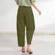 thumbnail image 4 of Gibobby pantalones para mujer Pantalones de lino Pantalones simples Pantalones sueltos de algodón Algodón Casual y Pantalones sólidos casuales de mujer Pantalones de lino (Verdinegro, L), 4 of 5