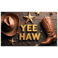 thumbnail image 2 of LUUFILx Cowboy Theme Yee Haw Banner Western Party Backdrop Rustic Decorations Photography Props Birthday Cowboy Hat and Boot Stars Background Wild West Decor, 2 of 8