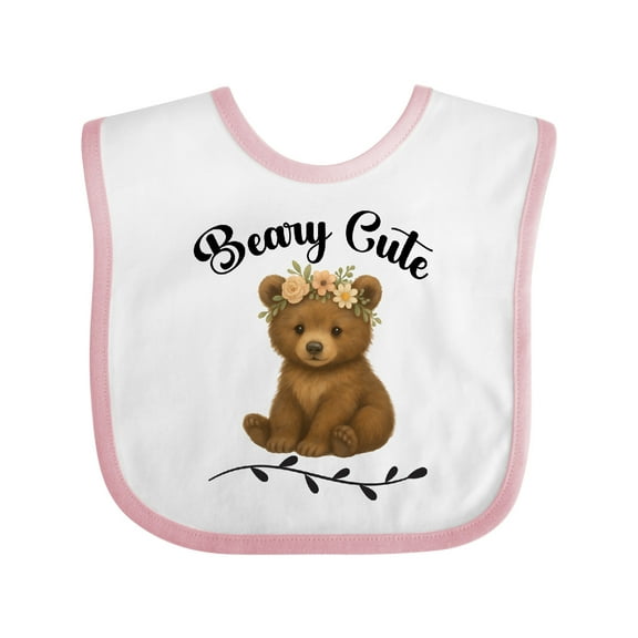 Inktastic Cottagecore Baby Beary Cute Bear Girls Baby Bib
