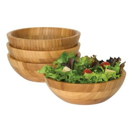 

Lipper International 8203-4 Bamboo Wood Salad Bowls Small 7 Diameter x 2.25 Height Set of 4 Bowls