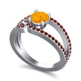 thumbnail image 2 of 2.50 Ct Latest Round Shape Citrine & Garnet Gemstone Anniversary Ring for Women Solid 18K White Gold Size 3.5 by Diamond-Capitals, 2 of 8