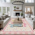 thumbnail image 3 of Easter Area Rugs 5'x8', Washable Small Throw Rugs for Classroom Bedroom, Colorful Polka Dot Bunny Vintage Pink Checkered Plaid Indoor Outdoor Rug Non-Slip Low Pile Carpet Runner Reversible Floor Mats, 3 of 8