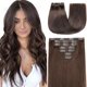 thumbnail image 1 of Extensiones de cabello YNSNR, cabello humano real, 35 cm, marrón oscuro, 80 g, 1 of 7