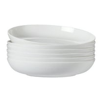6pcs 40oz 9in - White Bone China Dinner, Pasta Bowls, Large Salad Bowls, Wide Shallow Bowls Plates, For Family and Individual Daily Use