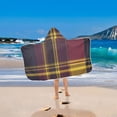thumbnail image 5 of Black Yellow Pattern Hooded Beach Towel Kids Bath Towels Quick Dry for Pool Swiming 50" x 23.5" Microfiber Soft Bathrobe, 5 of 7
