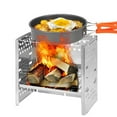 thumbnail image 6 of Chmadoxn Camping Stove, Wood Burner, Portable Wood Stove, Foldable Stove, Stainless Steel Camping Grill for Outdoor Activities, Hiking, Picnic, BBQ, Cooking, Hiking, 6 of 9