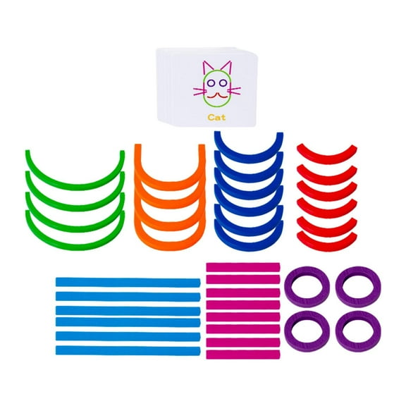 Mornei Construction Sticks and Rings Shape Puzzle Early Learning Educational Toys Color