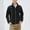 Black, variant on Men's Solid Fleece Jacket Classic Full Zip Stand Collar Casual Soft Warm Coats With Zipper Pocket L-5XL