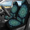 thumbnail image 3 of KUIFORTI Green Mandala Car Seat Cover 4 PCS ,Car Front Seats and Rear Bench Cove Universal Vehicle Seats Cushion Pad Mat Automotive Interior Protection Accessories, 3 of 7
