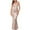 Beige, variant on Honeeladyy Womens V Neck Sleeveless Wide Straps Sparkling Slim Textured Mermaid Long Dresses Evening Dresses for Women