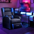 thumbnail image 4 of GTRACING Gaming Recliner Chair Bluetooth Speakers Footrest Racing Style Single Living Room Sofa PU Leather Home Theater Seating Massage Lumbar Support, Blue, 4 of 7
