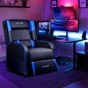 GTRACING Gaming Recliner Chair Bluetooth Speakers Footrest Racing Style Single Living Room Sofa PU Leather Home Theater Seating Massage Lumbar Support, Blue