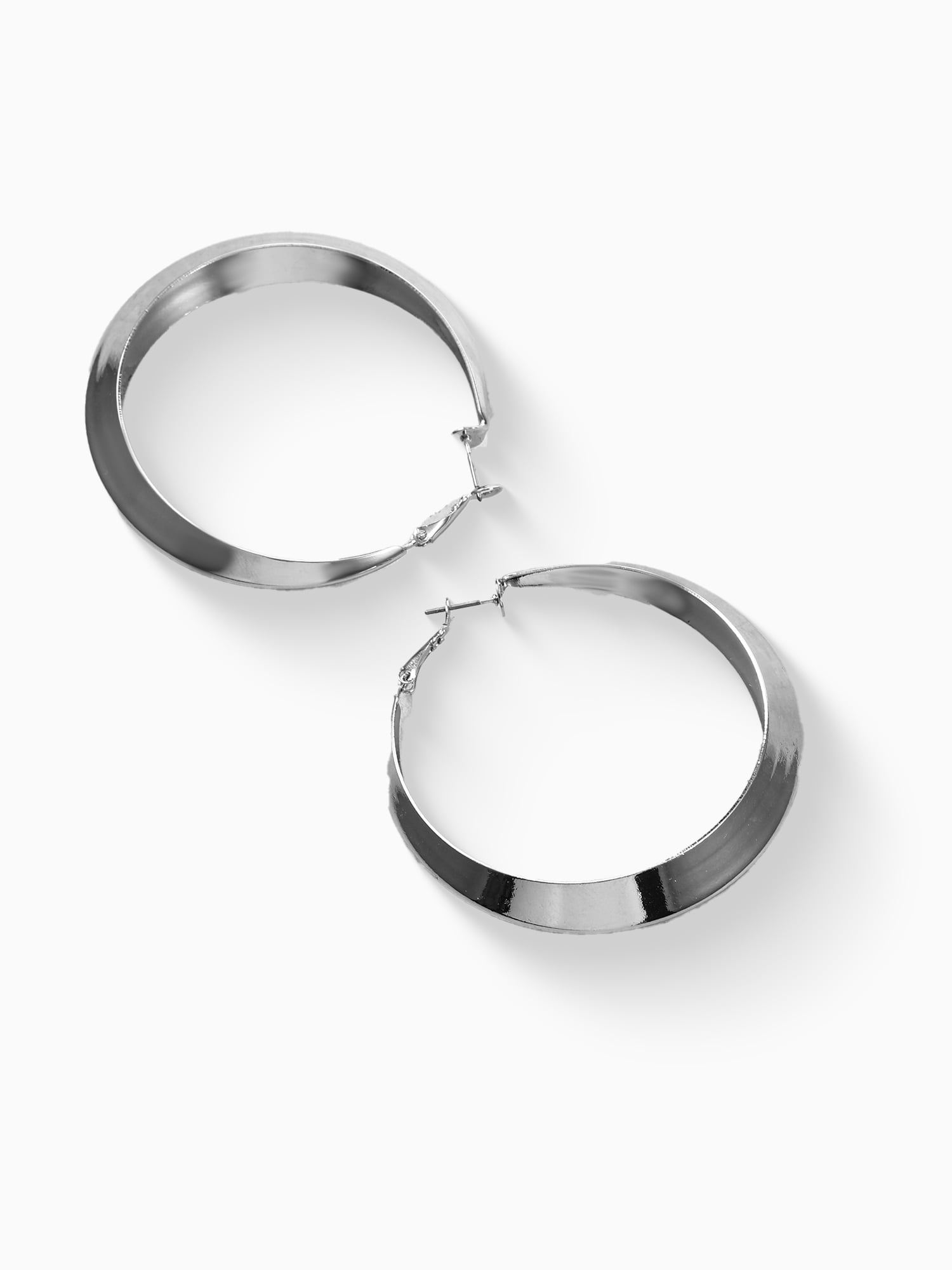 No Boundaries Classic Hoop Earrings, Silver Tone