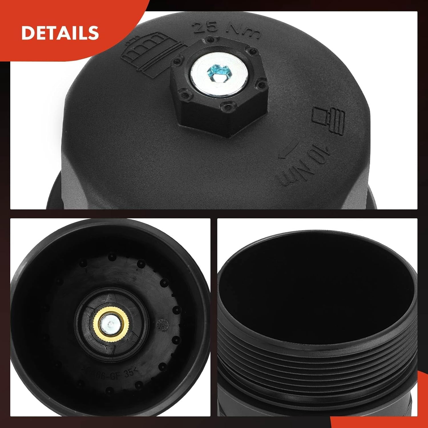 A-Premium Oil Filter Housing Cover Cap Compatible with BMW E60 545i 550i E63/E64 645Ci 650i E65/E66 745i 750i 760i Alpina B7 X5 E53 E70 4.4L 4.8L 6.0L Fits select: 2006 BMW 750 LI