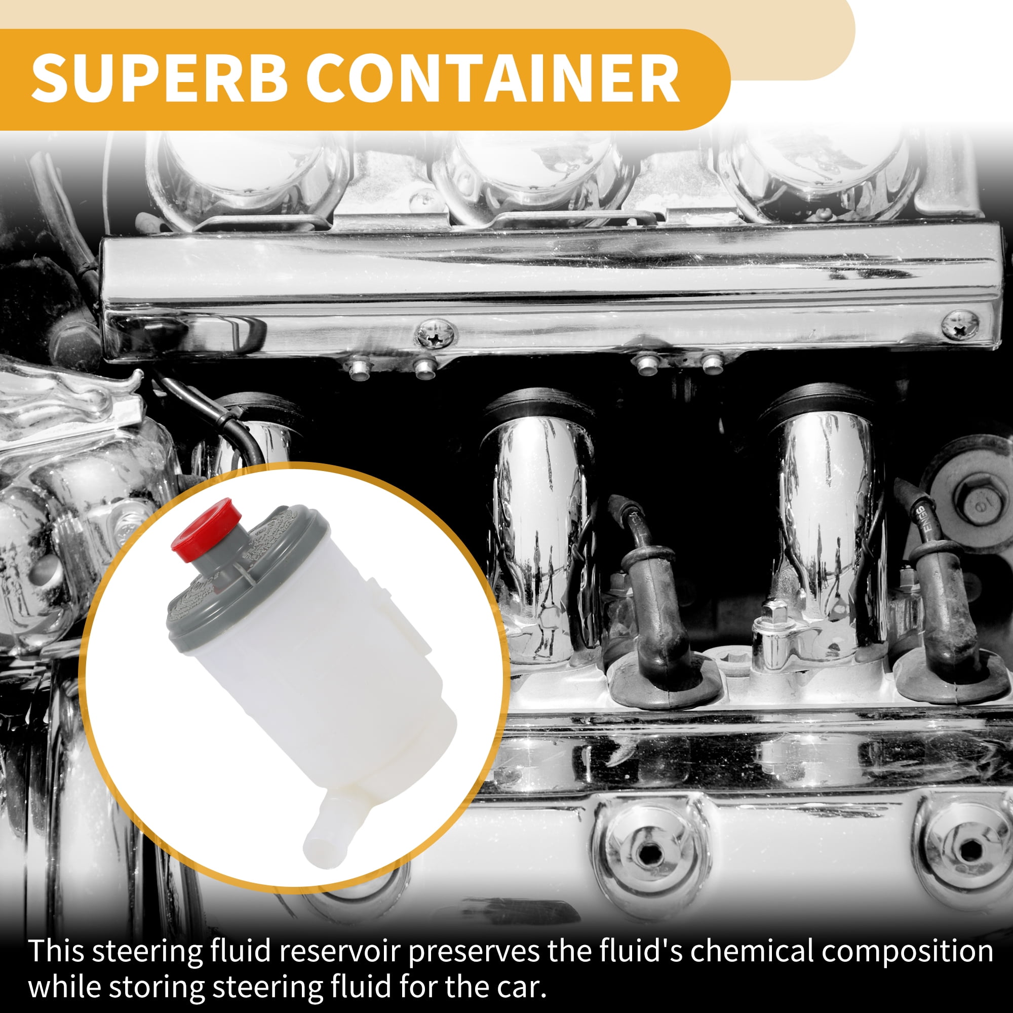 Unique Bargains Power Steering Reservoir - No.53701S87A01 Car Automotive Power Steering Tank - for Honda Odyssey 1999-2004 Plastic White - 1 Pc