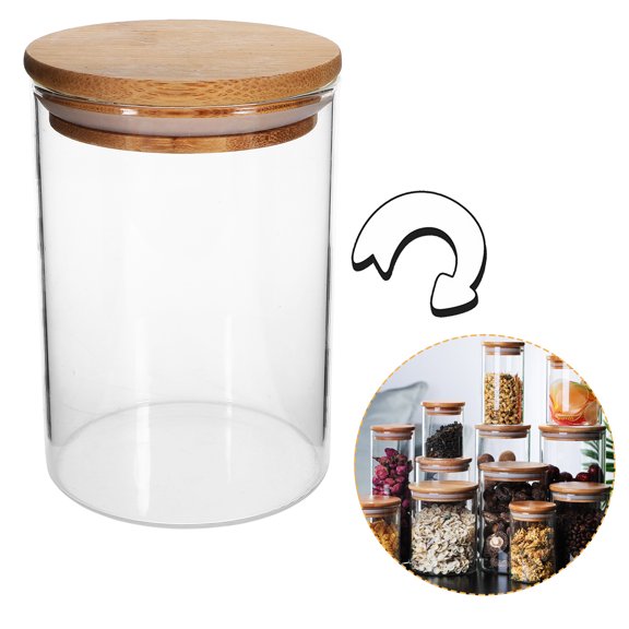 RENACLIPY Clear Glass Storage Canisters for Kitchen Pantry, Set of 3 Airtight Storage Jars for Food and Snacks