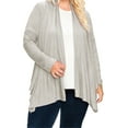 thumbnail image 5 of Moa Collection Women's Plus Size Casual Long Sleeve Drape Open Front Cardigan, 5 of 6