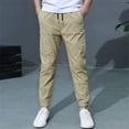 thumbnail image 2 of RIJOPUTY Pull on Pants Football Pants Empire Pants Boys Size 16 Pants Sweat Pants Size 16-18 Youth Warm Clothes Baby Boy Clothes 12-18 Months 6 Month, Khaki 13-14 Years, 2 of 8