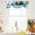 thumbnail image 4 of Tie Up Valances for Windows, Blue Green Spring Adjustable Valance Curtains Window Treatment for Living Room, Watercolor Flower Trees Nature Landscape Rod Pocket Kitchen Curtains & Drapes 54x18 Inch, 4 of 9