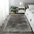 thumbnail image 3 of 5x7 Feet Ultra Soft Faux Fur Sheepskin Area Rug, 3.5-inch Thick Modern Indoor Fluffy Shaggy Rug for Bedroom, Livingroom and Dorm Decorative, High Pile Non-Slip Carpet, Light Grey, 3 of 7