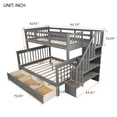 thumbnail image 7 of Cfowner Twin Over Full Stairway Bunk Bed with Drawers, Storage and Guardrail for Bedroom, No Box Spring Required, 7 of 7
