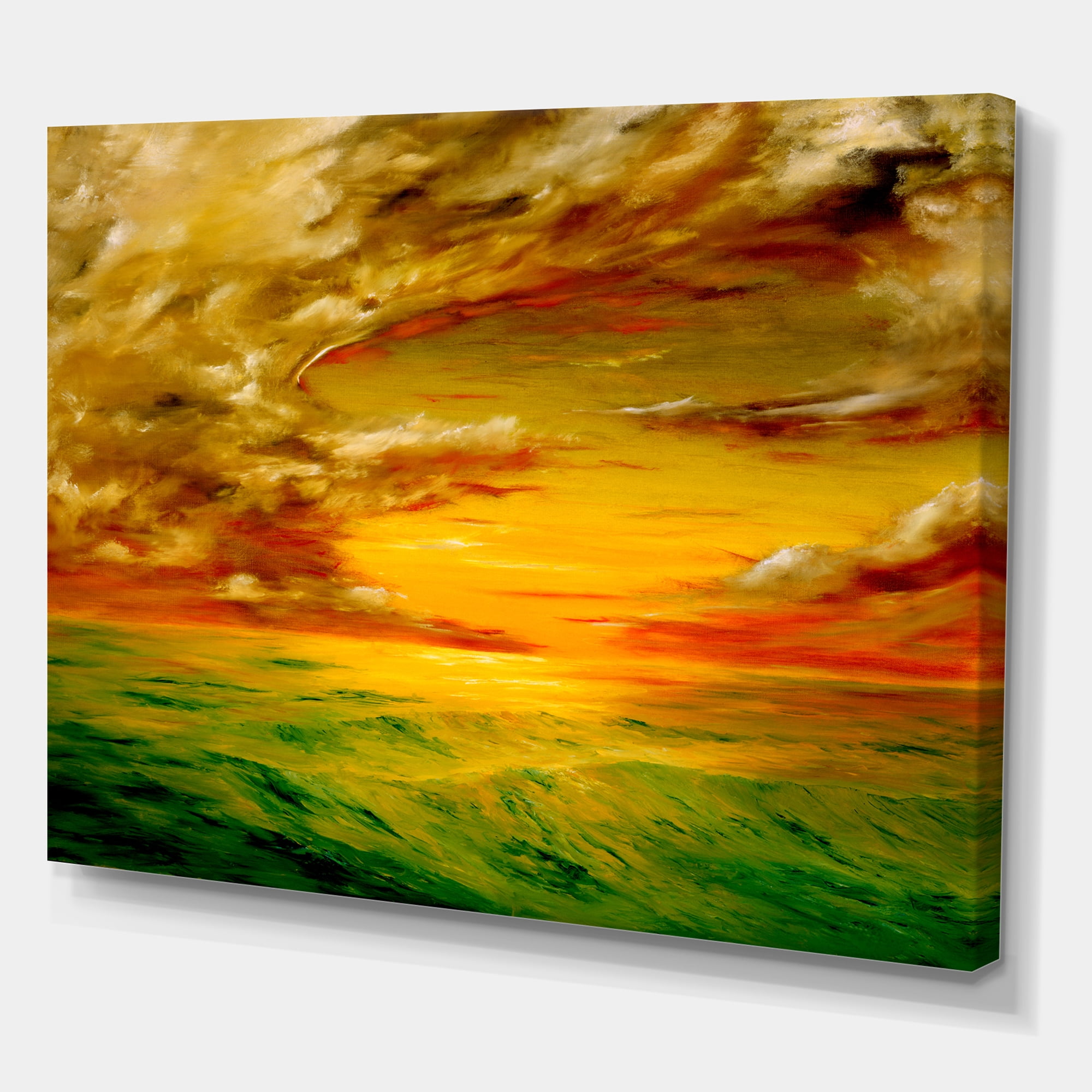 Designart ' Colorful and Bright Sunset At Santa Rosa California ' Farmhouse Canvas Wall Art Print