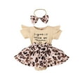thumbnail image 2 of Baby Girl Summer Romper, 3 6 12 18M Short Sleeve Round Neck Bow Front Patchwork Skirt Bodysuit, 2 of 10