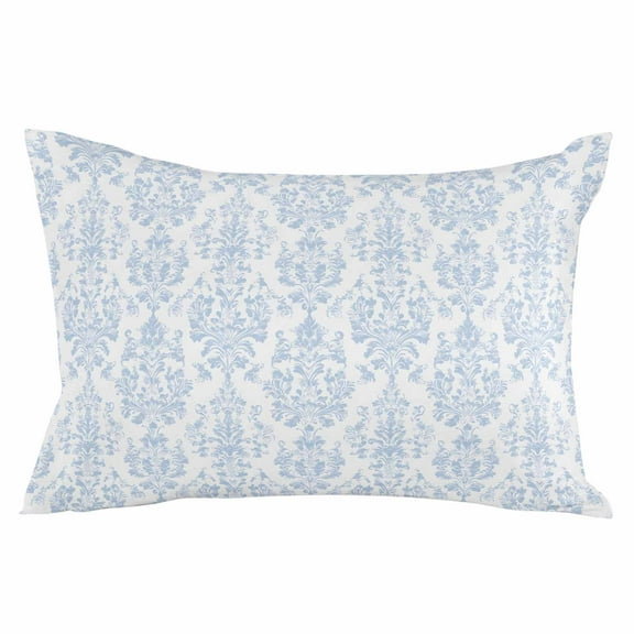 Blue Boho Floral Throw Pillow Cover 16 x 24 Inch Decorative Pillow Cover Farmhouse Middle Century Flowers Lumbar Pillowcase Seasonal Rectangle Cushion Case for Couch Sofa Bed Living Room
