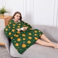 thumbnail image 5 of Oversized Wearable Blanket Hoodie,Dark Green Star Sun Pattern Sherpa Blanket Hoodie with Super Pockets,Super Warm Fuzzy Pullover for Women & Men, 5 of 6