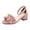 Pink, variant on Xiaoxatg Girls' Sandals Fashionable Girls Heeled Sandals with Floral Pearl for and Dress Up Play Black 12-12.5 Years