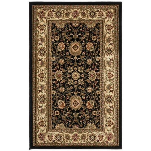 SAFAVIEH Lyndhurst Victoria Floral Area Rug, Black/Ivory, 2'3" x 4'