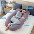 thumbnail image 4 of Queen Rose Cooling, Breathable U-Shaped Silky Soft Cover Pregnancy Pillow for Pregnancy, Back Sleeper, Purple, 4 of 9
