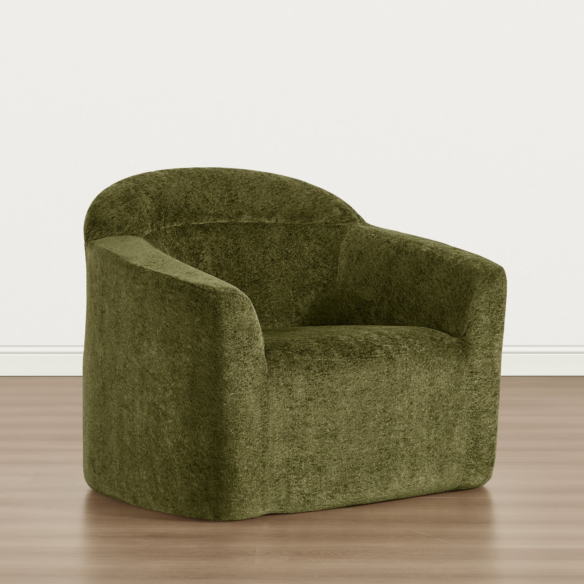 Spruce & Spring Modern Accent Chair with Compression Sponge Cushion, No Assembly, Green
