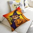 thumbnail image 5 of Halloween Cat Witch Pumpkin Linen toss pillowcase decoration pillowcase gifting preferred 18x18 inch cushion cover 2 sets sofa pillowcase sofa bedroom living room car, 5 of 8
