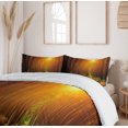 thumbnail image 6 of Ambesonne Landscape Duvet Cover Sets, Sunset Dawn Sun Rise, 2-King, Earth Yellow Dark Orange, 6 of 7