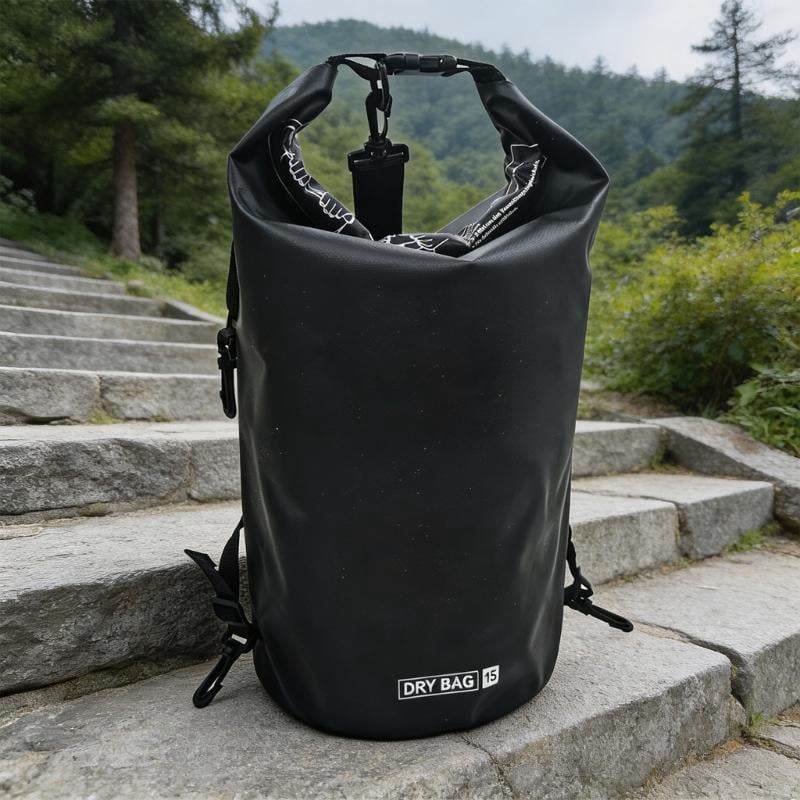 CEORPER Black PVC Waterproof Storage Bag for Fishing Boating and Mountain Climbing