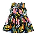 thumbnail image 1 of Odeerbi Niñas Verano Algodón Vestido Tanque Floral Vestido Sol Sin Mangas A-Vestido Sin Mangas de Princesa, 1 of 3