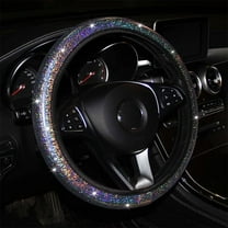 Bling Sparkling Car Steering Wheel Cover for Women Men 15 Inch Cute Bling Accessories Leather Car Wheel Protector Anti-Slip Car Wheel Protector Elastic Car Steering Wheel Cover for Cars Sedans SUV