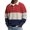 Red, variant on Breezora Men's Color Block Shirt Long Sleeve Popular Versatile Waffle Knit Shirt Trendy Casual Wear for Youth L Size Blue